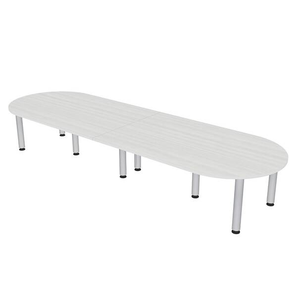 45 in W, 144 in L, 29 in H, Engineered Wood Top, White